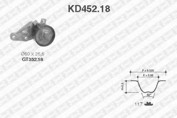 Комплект ремня ГРМ SNR KD452.18 Комплект ремня ГРМ SNR KD452.18
