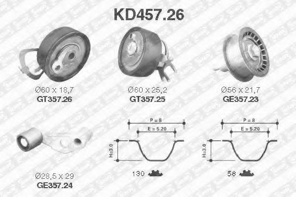 Комплект ремня ГРМ SNR KD457.26 Комплект ремня ГРМ SNR KD457.26