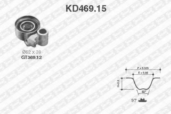 Комплект ремня ГРМ SNR KD469.15 Комплект ремня ГРМ SNR KD469.15