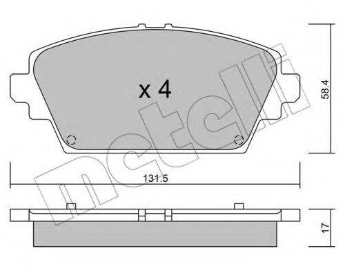 Комплект тормозных колодок, дисковый тормоз METELLI 22-0464-0
