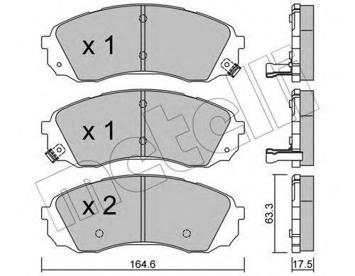 Комплект тормозных колодок, дисковый тормоз METELLI 22-0785-0