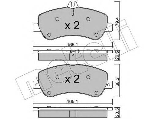 Комплект тормозных колодок, дисковый тормоз METELLI 22-0825-0 Комплект тормозных колодок, дисковый тормоз METELLI 22-0825-0