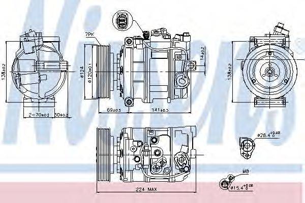 Компрессор, кондиционер NISSENS 890025 Компрессор, кондиционер NISSENS 890025