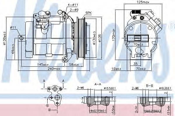 Компрессор, кондиционер NISSENS 890049 Компрессор, кондиционер NISSENS 890049