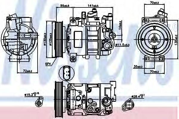 Компрессор, кондиционер NISSENS 89111 Компрессор, кондиционер NISSENS 89111