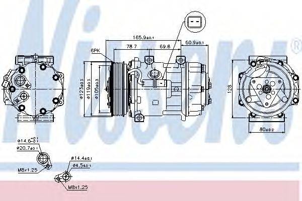 Компрессор, кондиционер NISSENS 89136 Компрессор, кондиционер NISSENS 89136