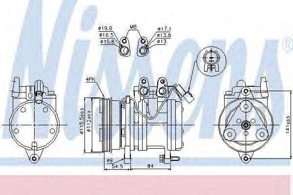 Компрессор, кондиционер NISSENS 89263 Компрессор, кондиционер NISSENS 89263