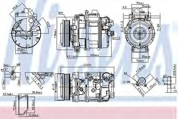 Компрессор, кондиционер NISSENS 89599 Компрессор, кондиционер NISSENS 89599