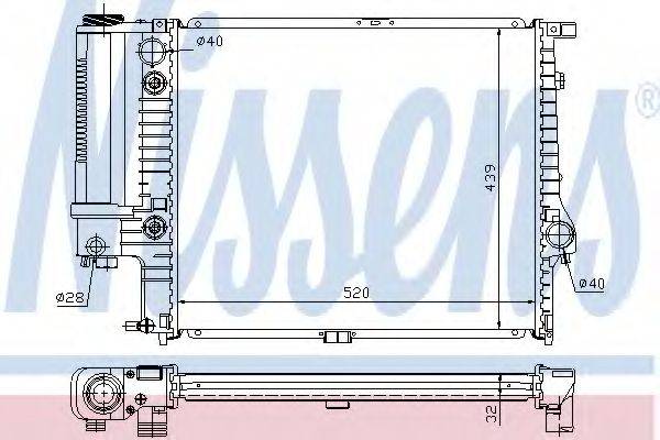 Радиатор, охлаждение двигателя NISSENS 60709A Радиатор, охлаждение двигателя NISSENS 60709A