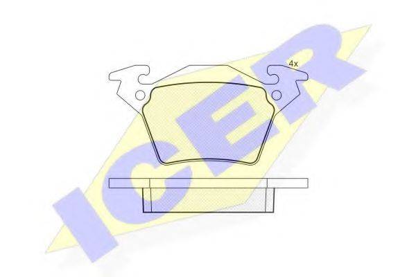 Комплект тормозных колодок, дисковый тормоз ICER 141284 Комплект тормозных колодок, дисковый тормоз ICER 141284