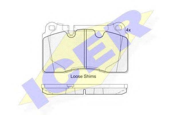 Комплект тормозных колодок, дисковый тормоз ICER 181791