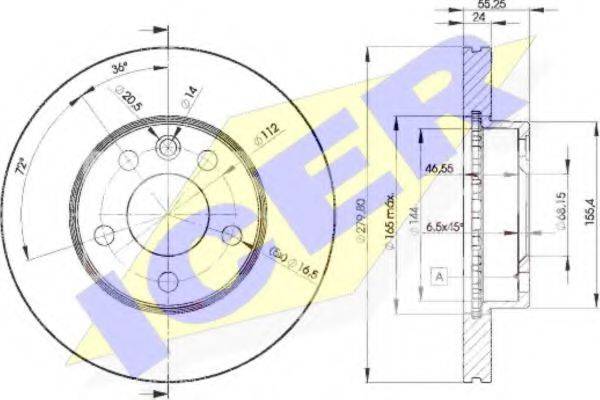 Тормозной диск ICER 78BD3015-2 Тормозной диск ICER 78BD3015-2