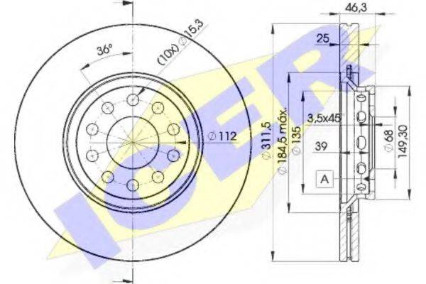 Тормозной диск ICER 78BD4065-2