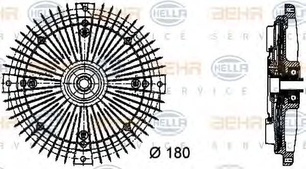 Сцепление, вентилятор радиатора HELLA 8MV 376 732-491
