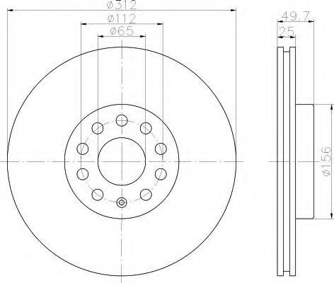 Тормозной диск HELLA 8DD 355 109-521 Тормозной диск HELLA 8DD 355 109-521