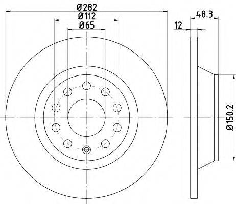 Тормозной диск HELLA 8DD 355 112-141 Тормозной диск HELLA 8DD 355 112-141