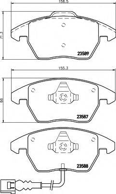 Комплект тормозных колодок, дисковый тормоз HELLA 8DB 355 010-581 Комплект тормозных колодок, дисковый тормоз HELLA 8DB 355 010-581