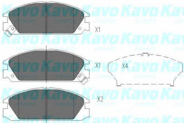 Комплект тормозных колодок, дисковый тормоз KAVO PARTS KBP-2020