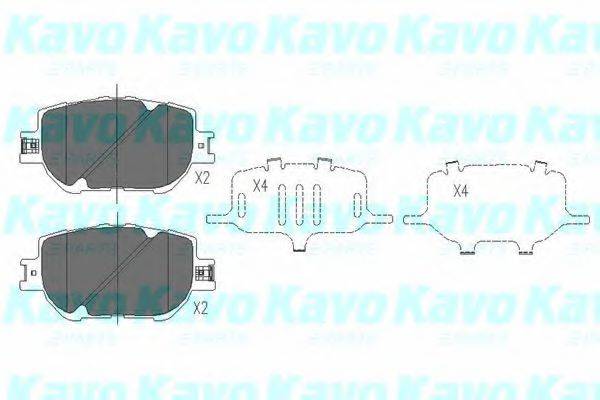 Комплект тормозных колодок, дисковый тормоз KAVO PARTS KBP-9015
