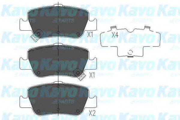 Комплект тормозных колодок, дисковый тормоз KAVO PARTS KBP-9104