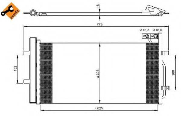 Конденсатор, кондиционер NRF 350029 Конденсатор, кондиционер NRF 350029