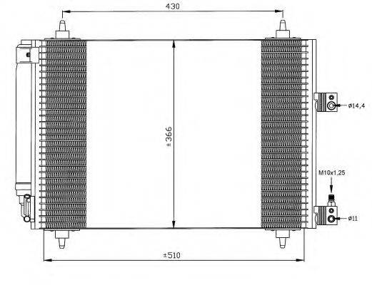 Конденсатор, кондиционер NRF 35443 Конденсатор, кондиционер NRF 35443