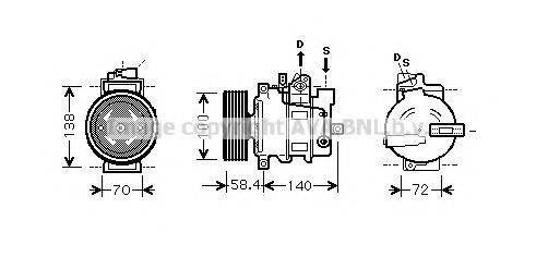 Компрессор, кондиционер AVA QUALITY COOLING AIAK262 Компрессор, кондиционер AVA QUALITY COOLING AIAK262