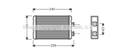 Теплообменник, отопление салона AVA QUALITY COOLING BWA6210 Теплообменник, отопление салона AVA QUALITY COOLING BWA6210