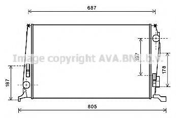 Радиатор, охлаждение двигателя AVA QUALITY COOLING DAA2005 Радиатор, охлаждение двигателя AVA QUALITY COOLING DAA2005