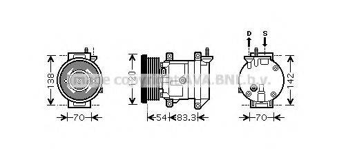 Компрессор, кондиционер AVA QUALITY COOLING DWAK071 Компрессор, кондиционер AVA QUALITY COOLING DWAK071