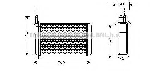 Теплообменник, отопление салона AVA QUALITY COOLING LA6009 Теплообменник, отопление салона AVA QUALITY COOLING LA6009