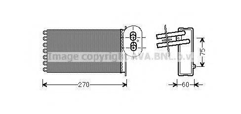 Теплообменник, отопление салона AVA QUALITY COOLING VW6296