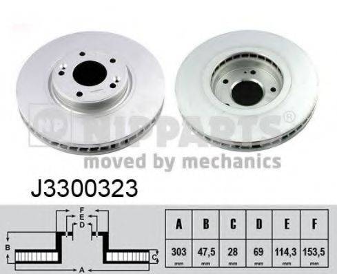 Тормозной диск NIPPARTS J3300323 Тормозной диск NIPPARTS J3300323