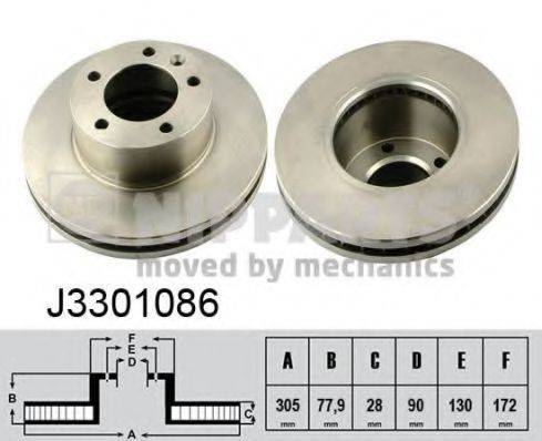 Тормозной диск NIPPARTS J3301086 Тормозной диск NIPPARTS J3301086