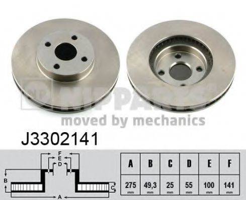 Тормозной диск NIPPARTS J3302141 Тормозной диск NIPPARTS J3302141