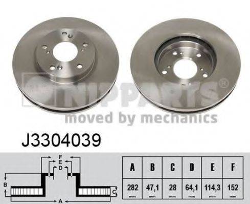 Тормозной диск NIPPARTS J3304039 Тормозной диск NIPPARTS J3304039