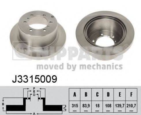 Тормозной диск NIPPARTS J3315009 Тормозной диск NIPPARTS J3315009