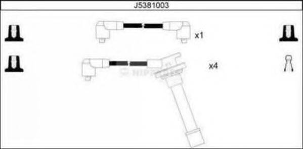 Комплект проводов зажигания NIPPARTS J5381003 Комплект проводов зажигания NIPPARTS J5381003