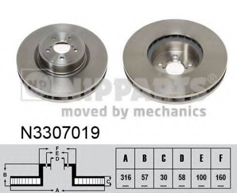 Тормозной диск NIPPARTS N3307019 Тормозной диск NIPPARTS N3307019