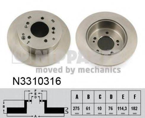 Тормозной диск NIPPARTS N3310316 Тормозной диск NIPPARTS N3310316