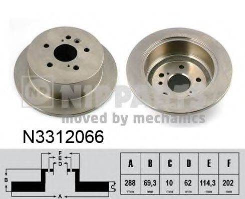 Тормозной диск NIPPARTS N3312066 Тормозной диск NIPPARTS N3312066