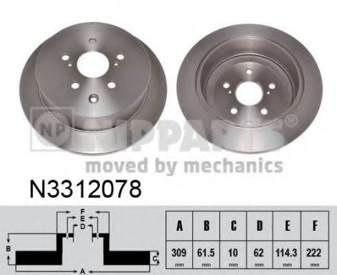 Тормозной диск NIPPARTS N3312078 Тормозной диск NIPPARTS N3312078