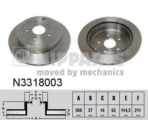 Тормозной диск NIPPARTS N3318003 Тормозной диск NIPPARTS N3318003
