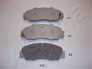 Комплект тормозных колодок, дисковый тормоз ASHIKA 50-04-432 Комплект тормозных колодок, дисковый тормоз ASHIKA 50-04-432