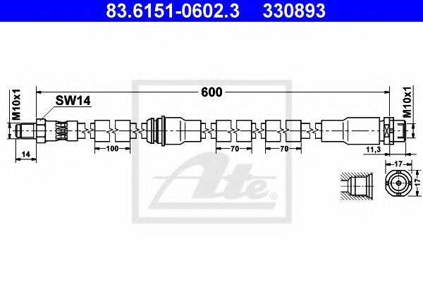 Тормозной шланг ATE 83.6151-0602.3