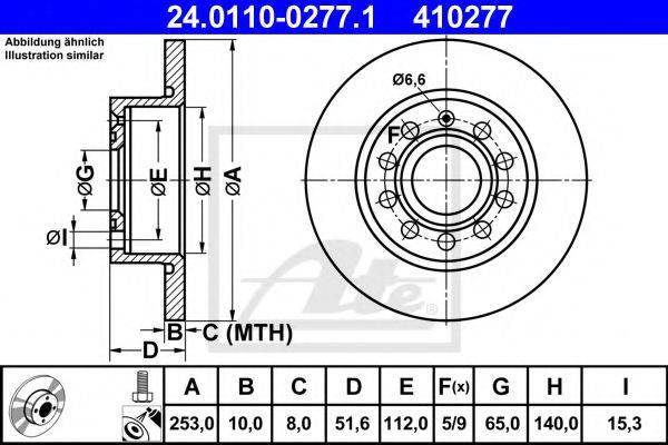 Тормозной диск ATE 24.0110-0277.1 Тормозной диск ATE 24.0110-0277.1