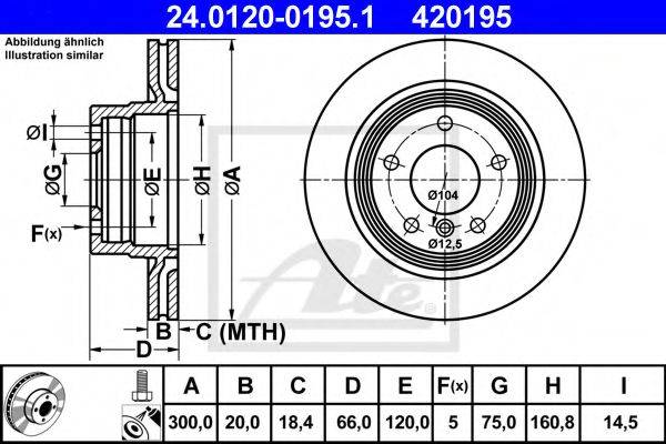 Тормозной диск ATE 24.0120-0195.1 Тормозной диск ATE 24.0120-0195.1