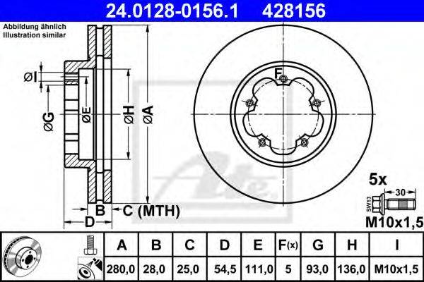 Тормозной диск ATE 24.0128-0156.1