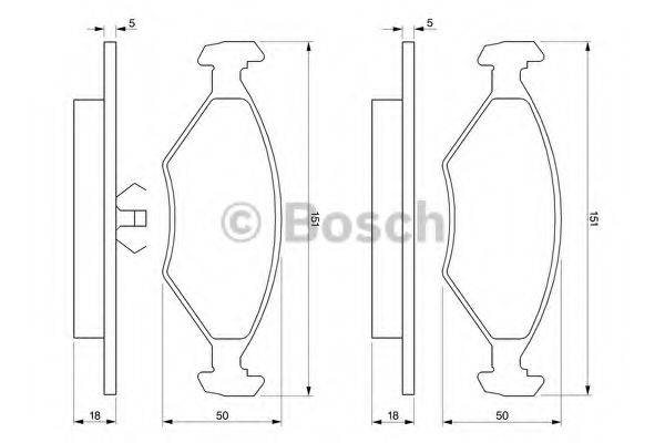 Комплект тормозных колодок, дисковый тормоз BOSCH 0 986 424 458
