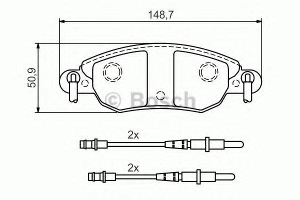 Комплект тормозных колодок, дисковый тормоз BOSCH 0 986 424 598 Комплект тормозных колодок, дисковый тормоз BOSCH 0 986 424 598